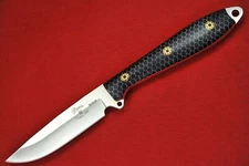 Busse Custom Short 3.6" Elmax Steak Knife .095" Elmax, C-Tek Resin Infused Alumi