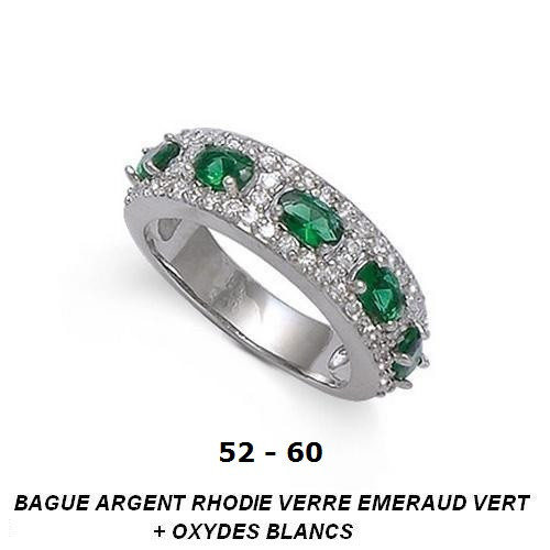 Alliance Émeraude Cz T54 et Diamants en Argent 925 Dolly-Bijoux