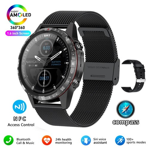 Montre Intelligente Ndavid, Écran Hd Amoled 2023*1.6, Boussole, Assistant vocal - Photo 22/22