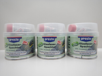 3x Presto 601013 Spachtel Glasfaser Glasfaserspachtel 250g inkl. Härter