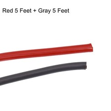 5 5ft 8 GA Gauge AWG Car Amplifier Battery Power Cable Ground Wire CCA Red Gray