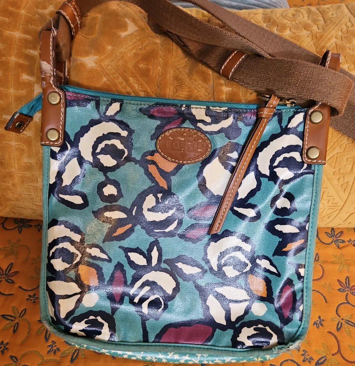 Fossil Blue Leather Exterior Bags & Handbags for Women | eBay