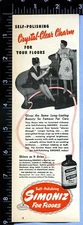 1946 Vintage Magazine Page Ad Simoniz Floor Polish