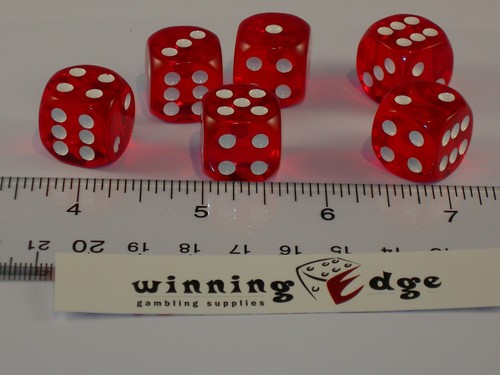 NUEVOS 12 DADOS ACRÍLICOS ROJOS Y AZULES 16MM 2 COLORES 6 DE CADA COLOR BUNCO YAHTZEE - Imagen 2 de 7