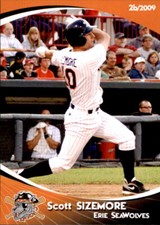 2009 Erie Seawolves Grandstand #26 Scott Sizemore Chesapeake Virginia VA Card