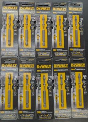 10 New DEWALT  T25  TORX  3-1/2'' MAX Impact TORX Bits-Free Ship