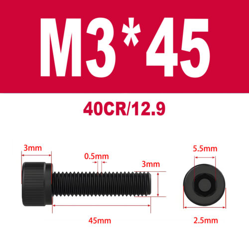 DIN912 12.9 legierter Stahl Zylinderschrauben Innensechskant M1.4-M3 - Bild 106 von 115