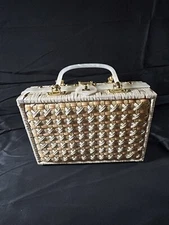 Stylecraft Miami Vintage Lucite Wicker Top Purse With Chip On Side Lucite In Pic