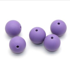 5 pc. Purple Silicone 15mm beads Food Grade silicone Solid color 1211910109