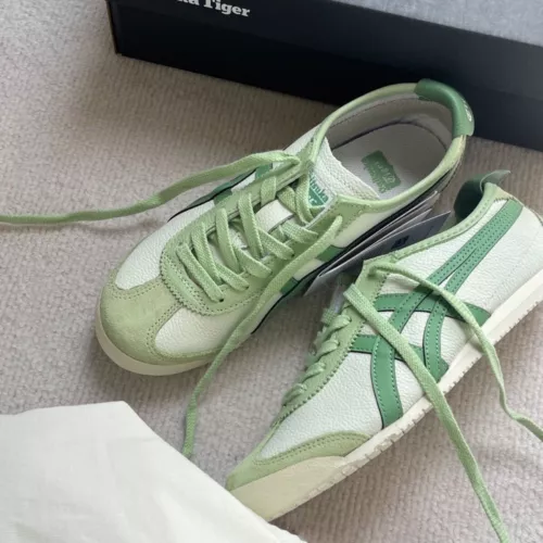 Onitsuka Tiger MEXICO 66 Tenis Blanco/Verde Clásico Unisex Zapatos