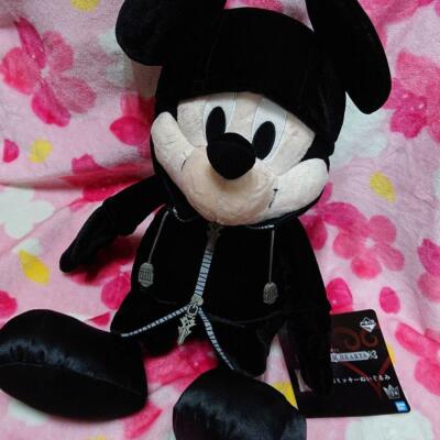 Kingdom Hearts King Mickey Black Hoodie Big Plush Doll Ichiban