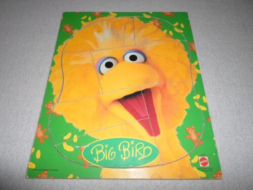Completo! Puzzle Sesame Street Big Bird 8 pezzi vassoio telaio Mattel muppet giallo - Foto 1 di 7