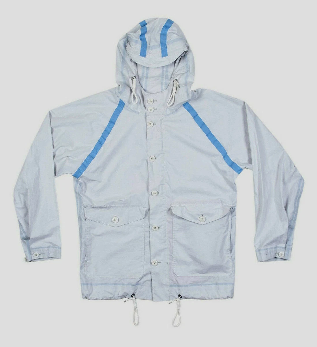 Nigel Cabourn Aircraft Taped Packaway Jacket in White & Blue Various Sizes