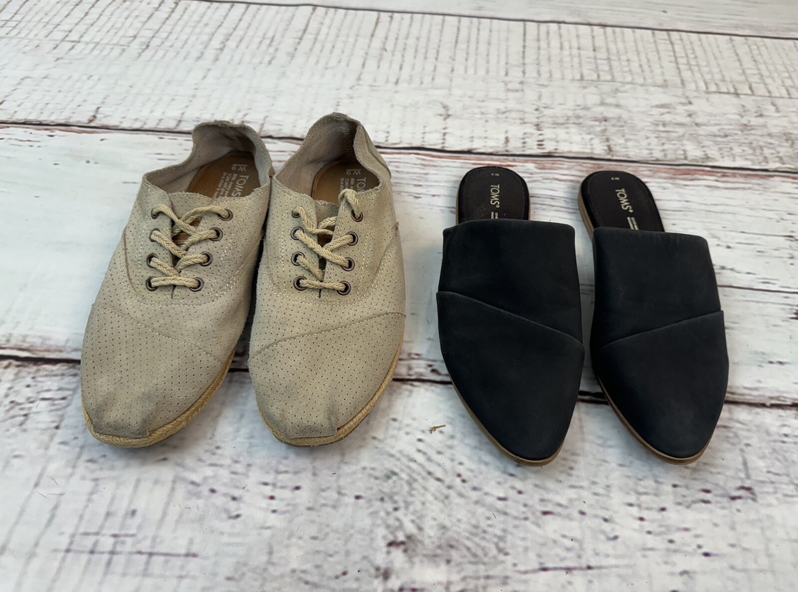 Lotto di scarpe designer TOMS donna 9 piatti mocassini tessuto slip on scarpe casual