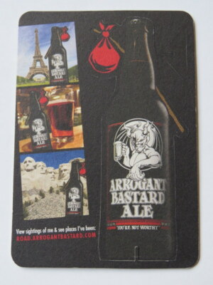 Bier Sammlerstück Untersetzer ~ Stein Gär Arrogant Bastard ~ Perforiert Flasche