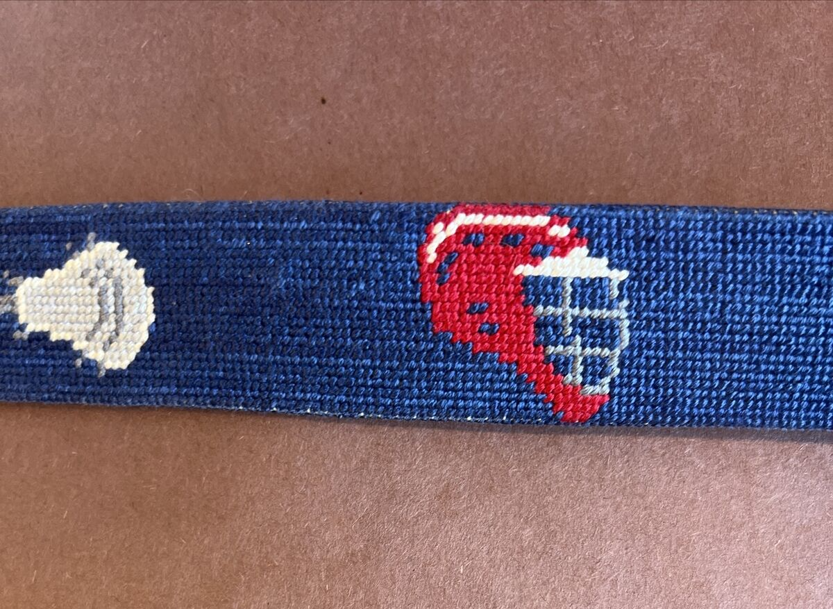Smathers and Branson Belt with Needlepoint Lacrosse Symbols Size 36 eBay