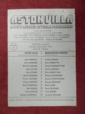 ASTON VILLA V MANCHESTER UTD | 1973/1974 | RESERVAS | 22 ABR 1974 | UK FREEPOST