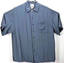 Original Island Sport Men's Shirt Size Med S/S Button Up Camp Gray/Blue Buttons