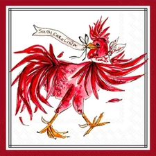 White Rooster Hometown Pride Cocktail Napkin 5"x5", School Pride, Sports Mascot