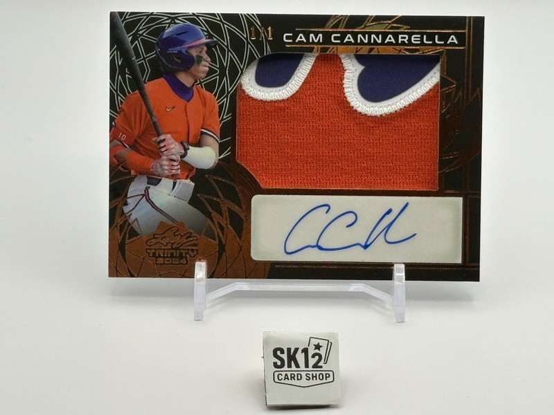 2024 Leaf Trinity Autograph Relic 1/1 Cam Cannarella PA-CC2 New York Mets