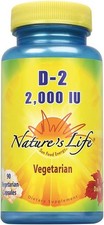 Nature's Life Vitamin D-2 2000IU  High Potency Ergocalciferol  Supplement...