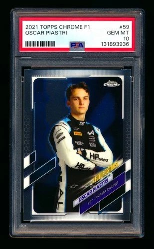 2021 TOPPS CHROME F1 #59 OSCAR PIASTRI RC MCLAREN ROOKIE PORTRAIT PSA 10 GEM!