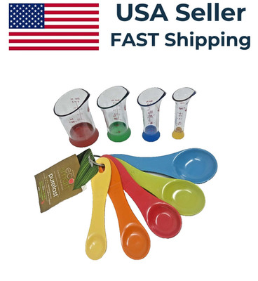 2 Pack Multicolor Measuring Set - 4 pc OXO Beakers & 5 pc Architec Spoons
