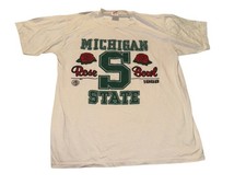 Vintage 1988 Michigan State Spartans Rose Bowl Football T Shirt Size L 42/44 USA