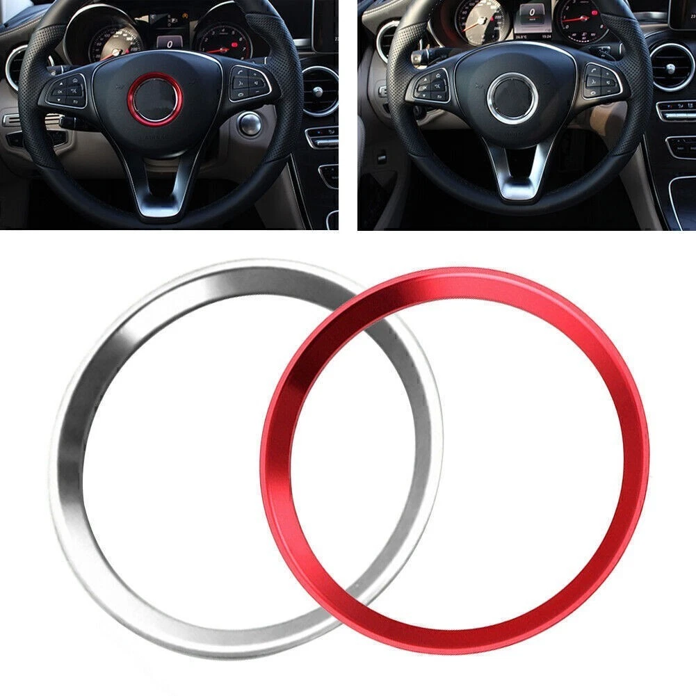 ZiWen Acessórios de cobertura de volante para Mercedes-Benz CLA CLS GLC GLE GLS A B C E Class (preto brilhante, estilo B