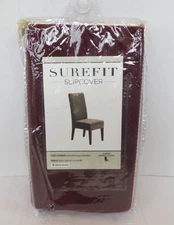 SUREFIT SLIPCOVER for Short Dining Chair Stretch Pique Shorty GARNET Brand New