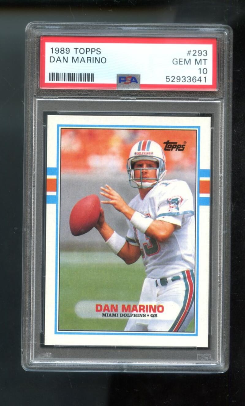 1989 Topps #293 Dan Marino PSA 10 Graded Football Card NFL Miami Dolphins GEM MT