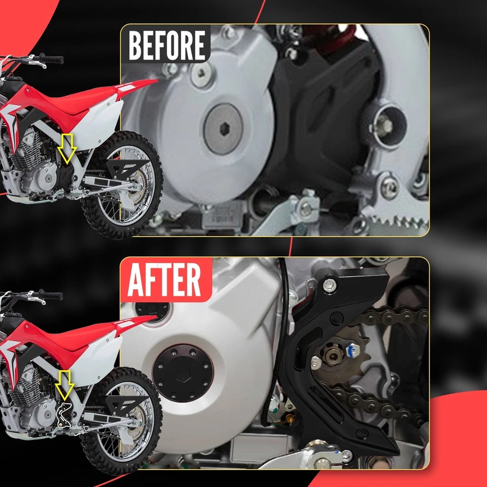 For Honda CRF125F CRF 125F CNC Front Sprocket Guard Case Saver Brace Black USA Foto 3 de 4