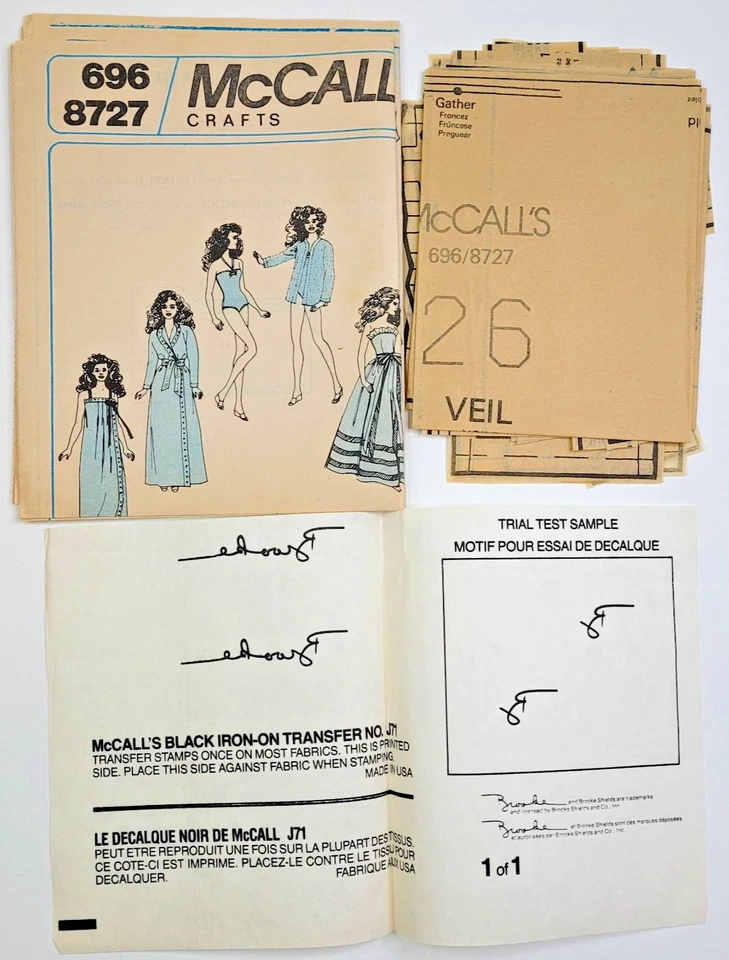 Padrão de costura vintage anos 80 McCalls 696 roupas de boneca da moda Brooke Barbie 12" CORTADO - Imagem 3 de 3