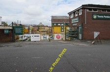 Photo 6x4 Travis Perkins entrance gates, Cale Green, Stockport Stockport c2016
