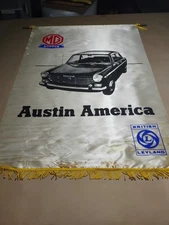 Vintage MG British Leyland Austin America Dealership Showroom Satin Banner