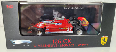 HOT WHEELS  ELITE 1:43  G. VILLENEUVE  FERRARI 126 CK   WINNER  MONACO GP. 1981