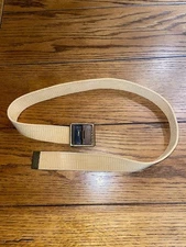 Original WW1 U.S. Army Officers Brown Canvas Uniform Coat Belt w/Metal Buckle 31