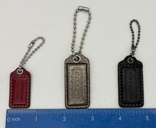 COACH Lot of 3 Replacement Hang Tags Red Silver Black Leather Rare Collection