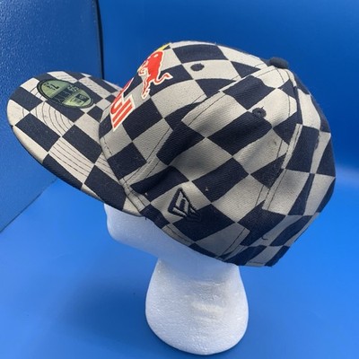 Red Bull RARE New Era 59Fifty Racing Hat Striped Black Cap Fitted