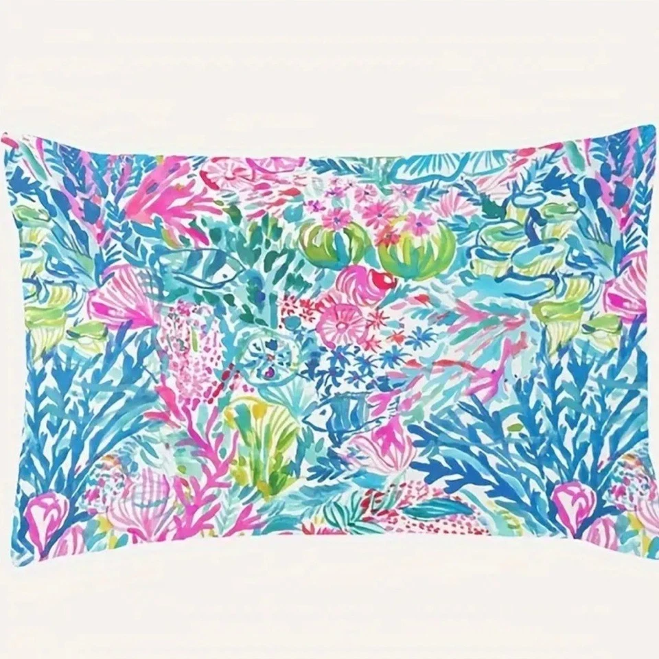 Lilly Pulitzer Inspired Pillow Case 12x20 inch - NEW - Image 2 of 4