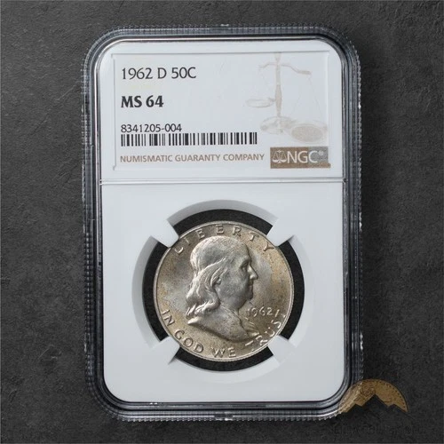 1962-D Franklin Silver Half Dollar 50C - NGC MS64 - Denver