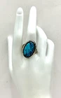 DN03 Vintage Native American Sterling Silver Turquoise WCV Signed S 11