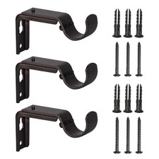 Curtain Rod Bracket - Heavy Duty Adjustable Window Hardware, Rod Holder Bronze
