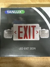 Tanlux Red Exit Sign with Emergency Lights