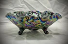 Vintage Amethyst Carnival Glass Bowl, produced by Imperial Glass Company