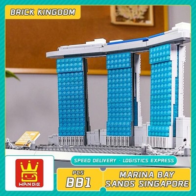 881PCS Creative Landmark Singapore Hotel Building Block Marina Bay Sands Model