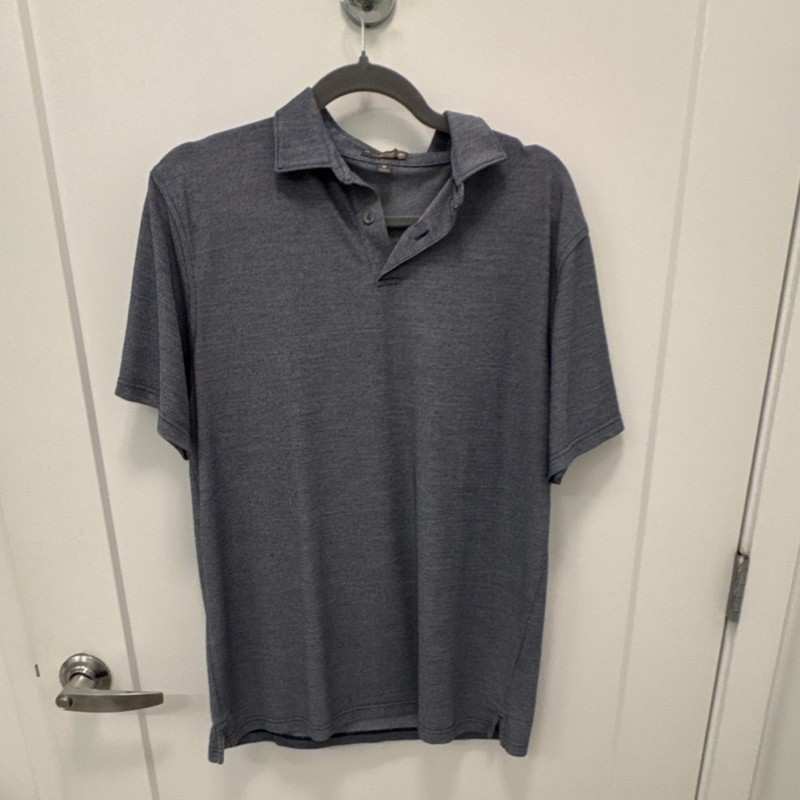 Peter Millar Men's Crown Sport Blue Polo Shirt Wool Blend Size M