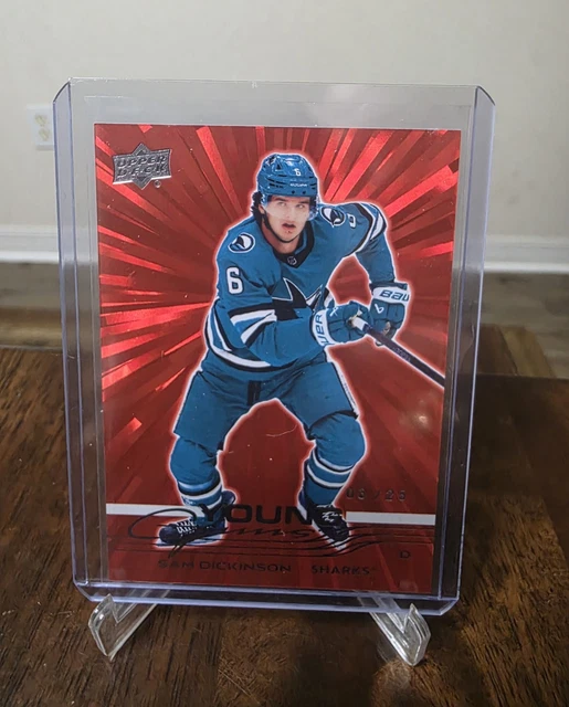 2025-26 Upper Deck #479 Sam Dickinson Red Outburst Young Guns Rookie /25