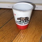 California Republic Bear Flag Decorated Painted Shot Glass 2 fl oz White Red — photo 7