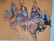 Original Acrylic Pour Painting Abstract Art signed canvas